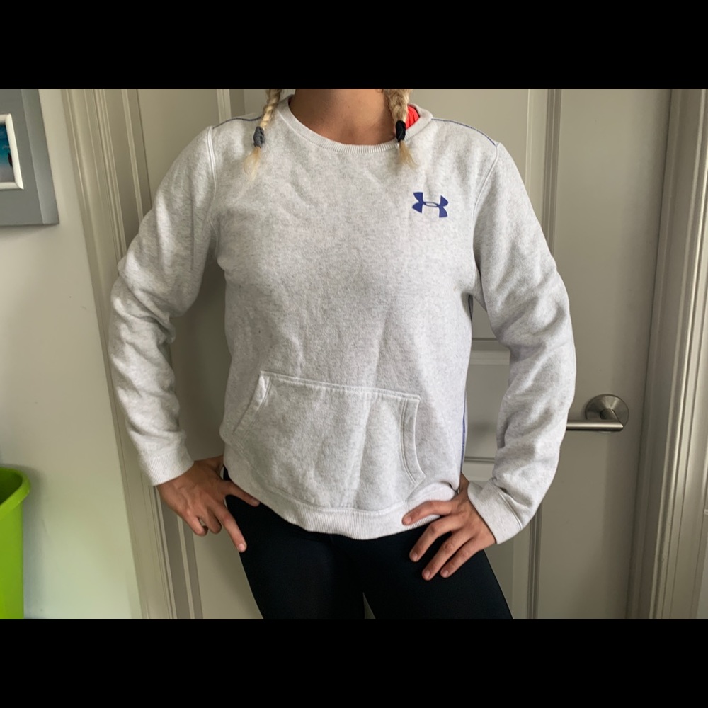 UNDER ARMOUR grey non hooded sweatshirt.